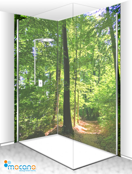 Lichtung lichtdurchflutet - Duschrückwand [80x210, 120x210 - Eck Set ... Lichtung lichtdurchflutet - Duschrückwand [80x210, 120x210 - Eck Set ...