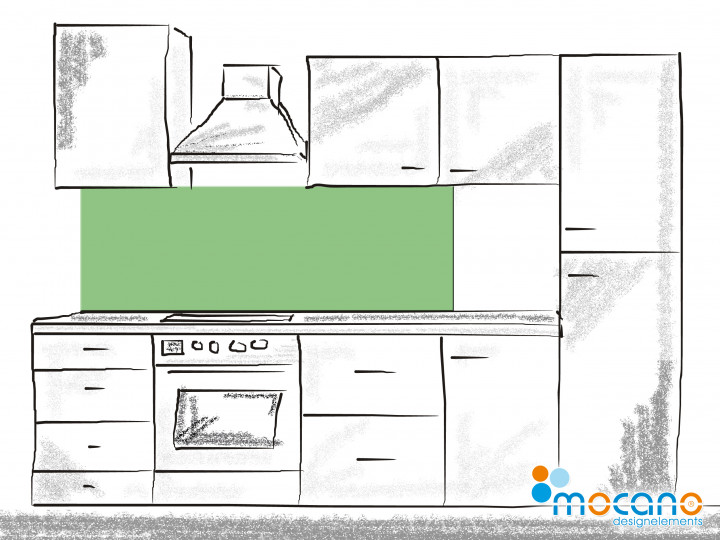 Avocado Grün - Küchenrückwand [180x60cm] | 180x60cm | Einfarbig UNI