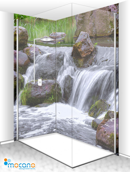 Duschrückwand Eck-Set Wasserfall Arkaden 200x210cm - Wohnbeispiel