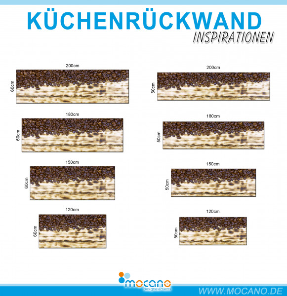 Kaffee rustikal - Küchenrückwand [200x60cm] | 200x60cm | Motive
