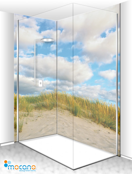 Duschrückwand Eck-Set Stranddüne 200x210cm - Wohnbeispiel