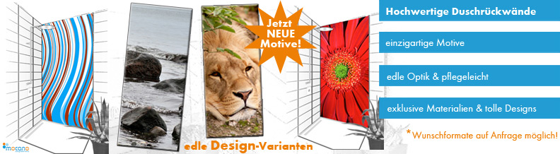 Motiv Duschrückwände 90x210cm mit tollen Designs