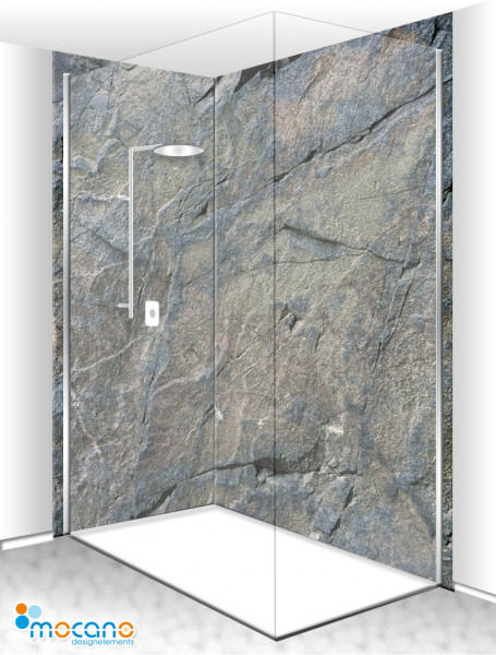 Duschrückwand Eck-Set Basalt 200x210cm - Wohnbeispiel