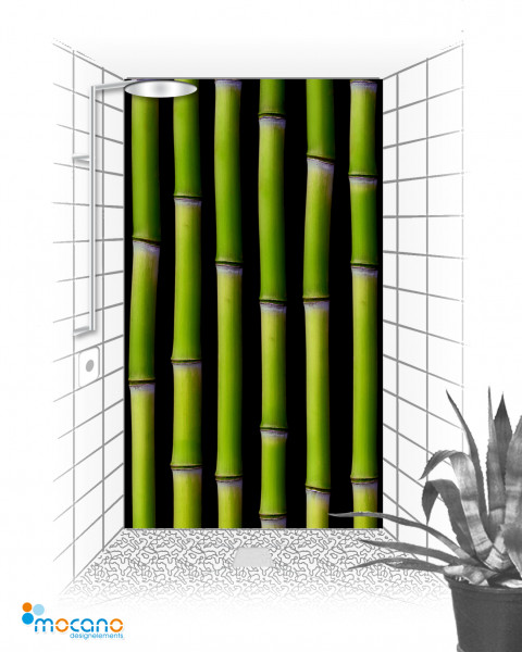 Grüner Bambus - 120x210cm Duschrückwand - Wohnbeispiel