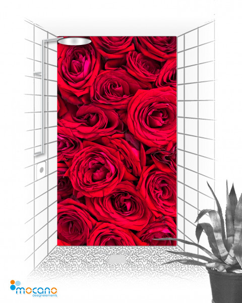 Rote Rosen 120x210cm Duschrückwand - Wohnbeispiel