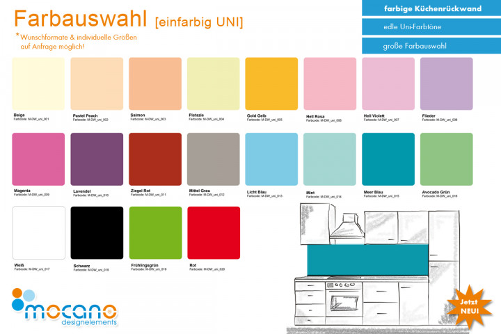 Weiß - Küchenrückwand [200x50cm] | 200x50cm | Einfarbig UNI