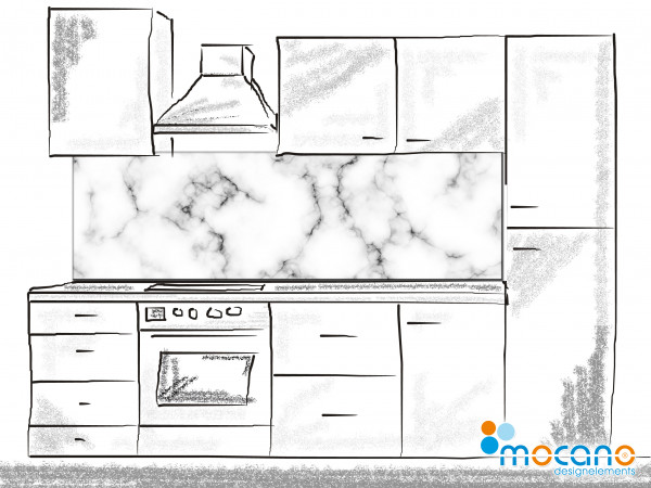 Küchenrückwand Weisse Marmor 200x60cm - Wohnbeispiel