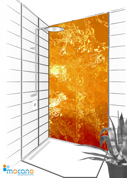 Duschrückwand Vulkaneruption 076 - 90x210cm - Wohnbeispiel