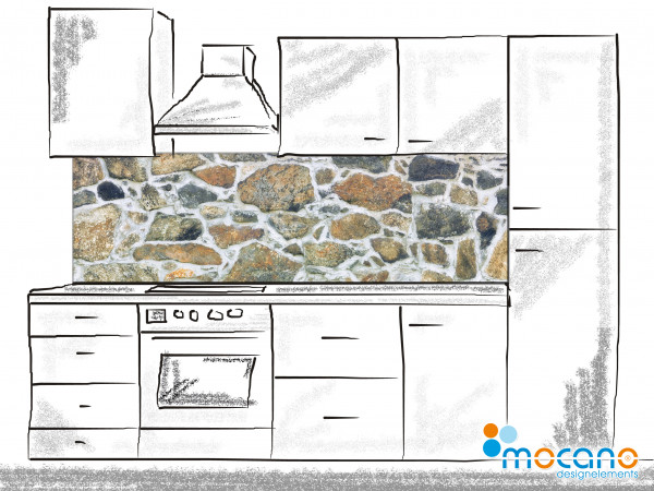 Küchenrückwand Stone Wall 200x60cm - Wohnbeispiel
