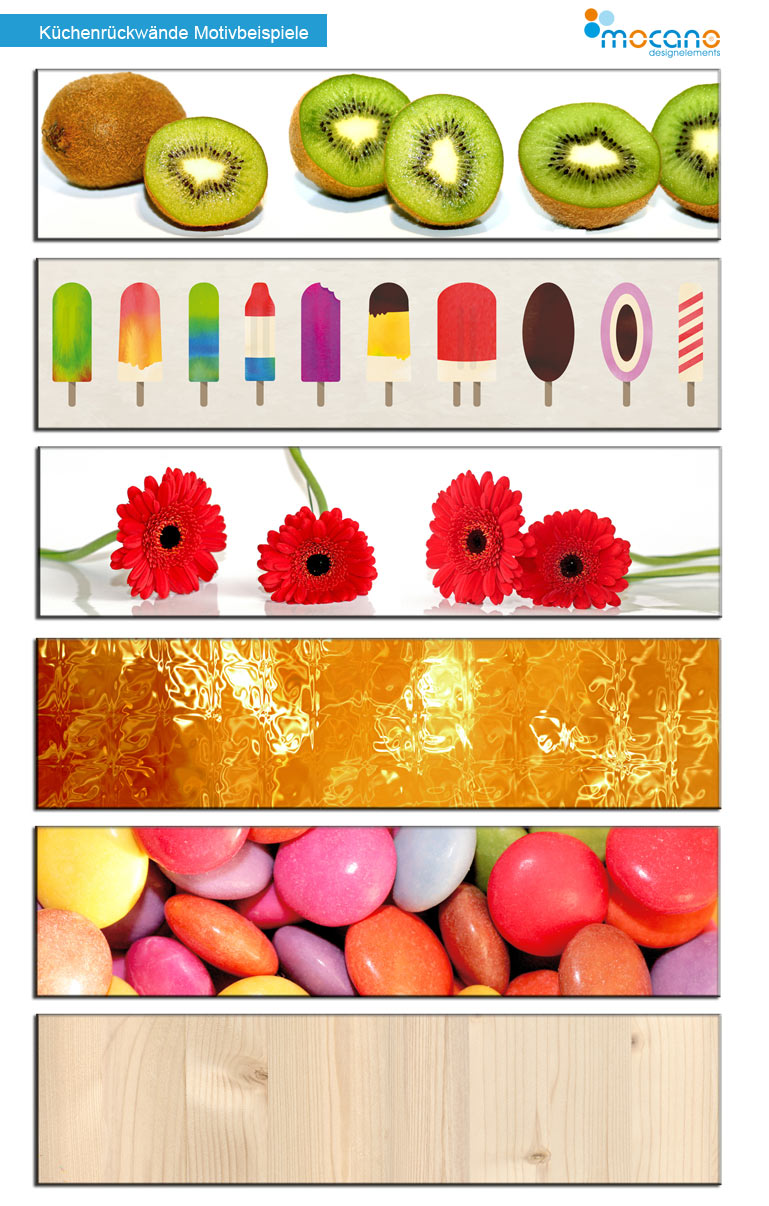 Küchenrückwand Motive - Beispiele aus stabilem Alu DiBond