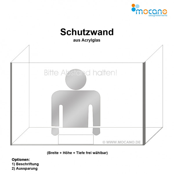 Schutzwand Acrylglas gegen Coronaviren - Optionen