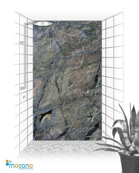 Basalt - 120x210cm Duschrückwand - Wohnbeispiel