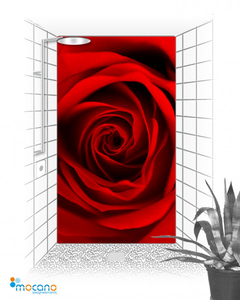 Duschrückwand Red Dreaming Rose 120x210cm - Wohnbeispiel