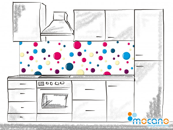 Küchenrückwand Colour Bubbles - 200x60cm Wohnbeispiel